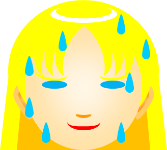 外国人女性の滝汗顔のイラスト画像