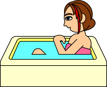 入浴する女性のイラスト画像