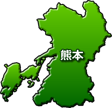 熊本県の地図のイラスト画像