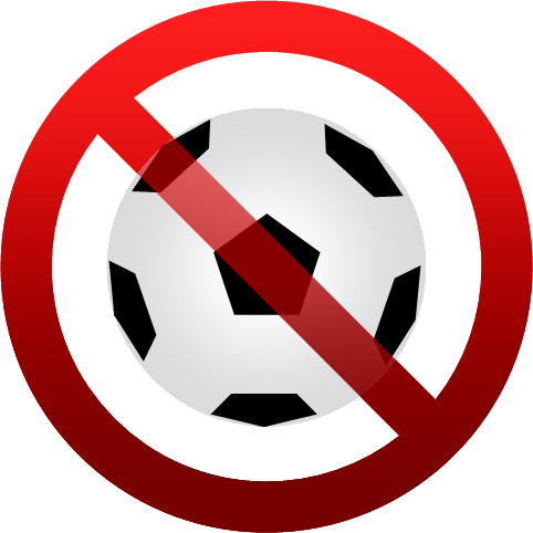 サッカー禁止 球技禁止のイラスト画像