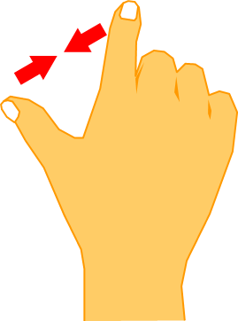 指の操作イメージのイラスト画像