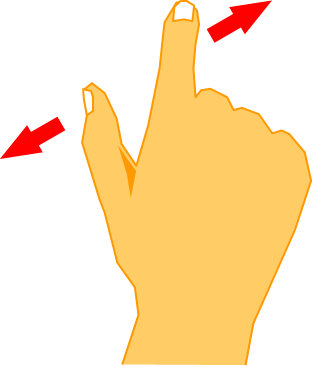 指の操作イメージのイラスト画像