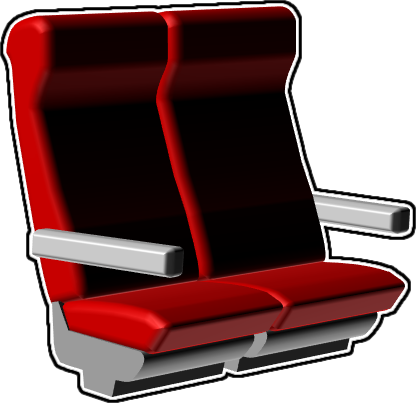 電車の座席、シートのイラスト画像