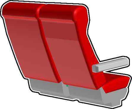 電車の座席、シートのイラスト画像