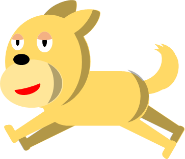 走っているかわいい犬のイラスト画像