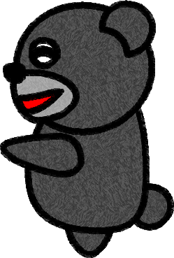 キャラクター風クロクマのイラスト画像