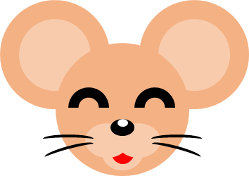 ネズミの顔だけのイラスト画像
