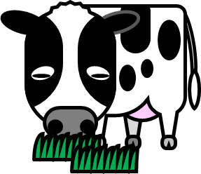 草を食べる牛のイラスト フリー 無料で使えるイラストカット Com