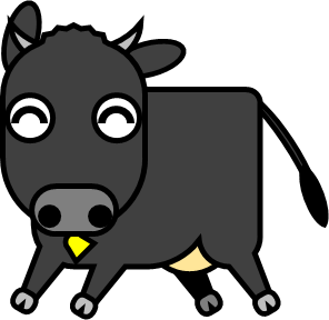 走る牛のイラスト画像