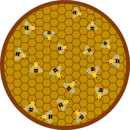 ハチ、巣の群がるハチのイラスト画像