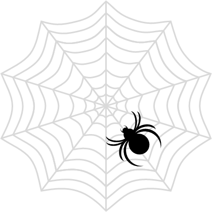 蜘蛛の巣とクモのイラスト画像