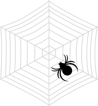 蜘蛛の巣とクモのイラスト画像