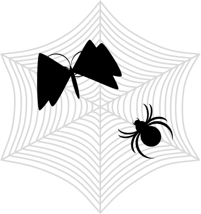 蜘蛛の巣に捕まった昆虫のイラスト フリー 無料で使えるイラストカット Com