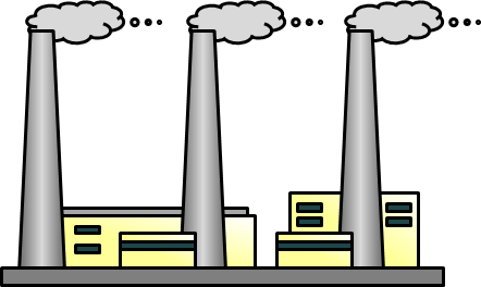 火力発電所のイラスト画像