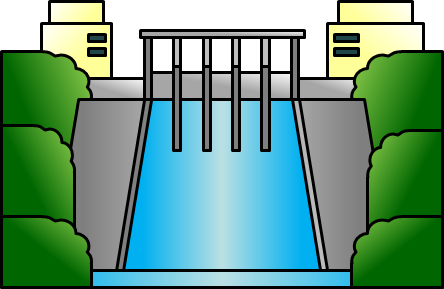 水力発電所のイラスト画像