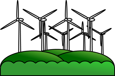 風力発電所のイラスト画像