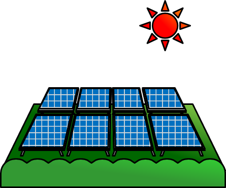 太陽光発電所のイラスト画像