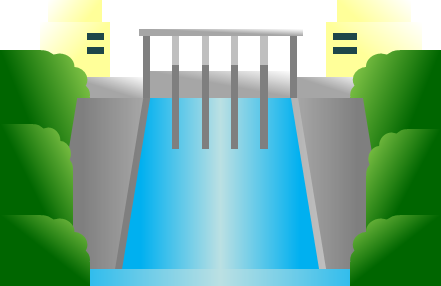 水力発電所のイラスト画像