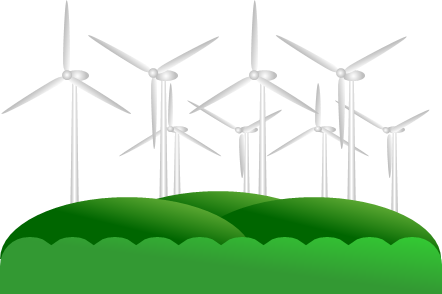 風力発電所のイラスト画像