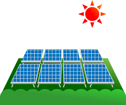 太陽光発電所のイラスト画像