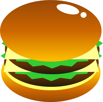 ハンバーガー マフィンバーガーのイラスト フリー 無料で使えるイラストカット Com