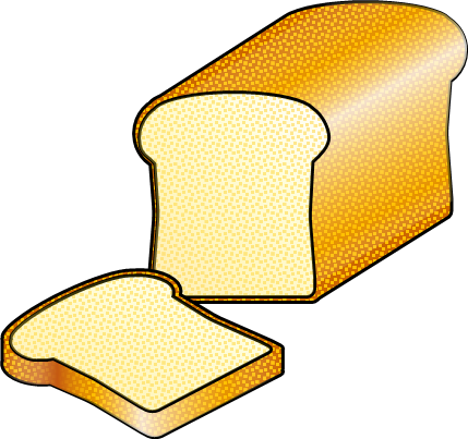 １枚カットした食パンのイラスト画像