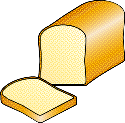 １枚カットした食パンのイラスト画像