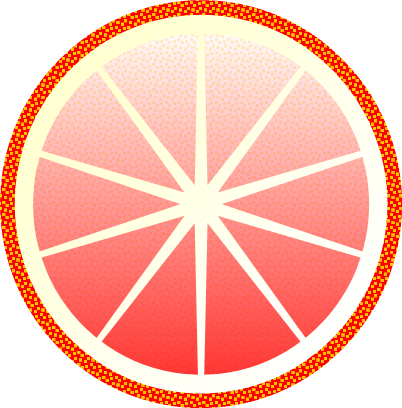 輪切りの柑橘系果物のイラスト画像