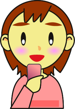 携帯電話を使う女性のイラスト画像