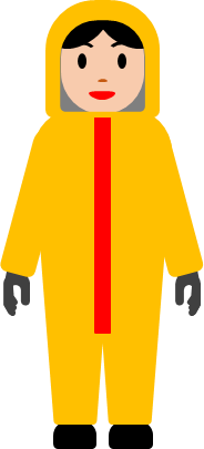 オレンジ色の化学防護服のイラスト画像