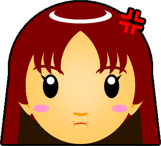 女の子の怒った顔のイラスト画像