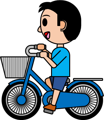 自転車に乗る男の子のイラスト画像