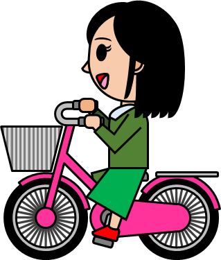 自転車に乗る女の子のイラスト画像