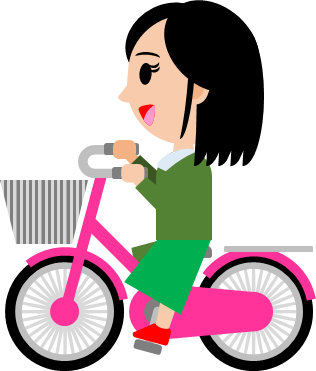 自転車に乗る女の子のイラスト画像
