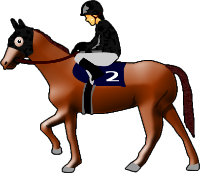 馬に乗っているジョッキーのイラスト画像