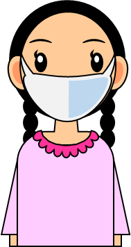 マスクを着用した夏服の子供 女の子のイラスト フリー 無料で使えるイラストカット Com