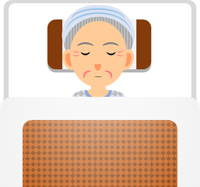 寝るおばあちゃんのイラスト画像