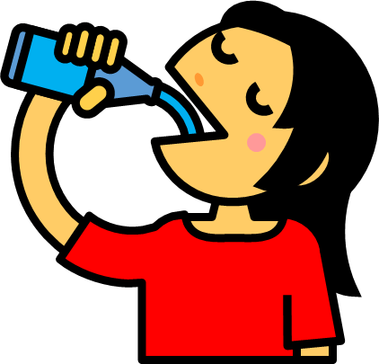 水を飲む人物のイラスト画像