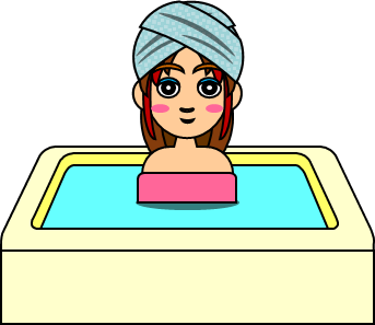 入浴する お風呂に入る女性のイラスト フリー 無料で使えるイラストカット Com