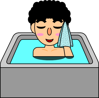 入浴する お風呂に入る男性のイラスト フリー 無料で使えるイラストカット Com