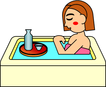 入浴する女性のイラスト画像