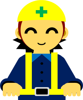 安全ベルトを装着する工事作業員のイラスト画像