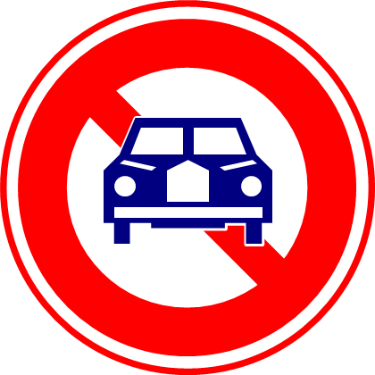 乗用車通行止めの標識のイラスト画像