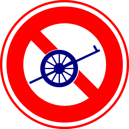 二輪の自動車通行止めの標識のイラスト画像