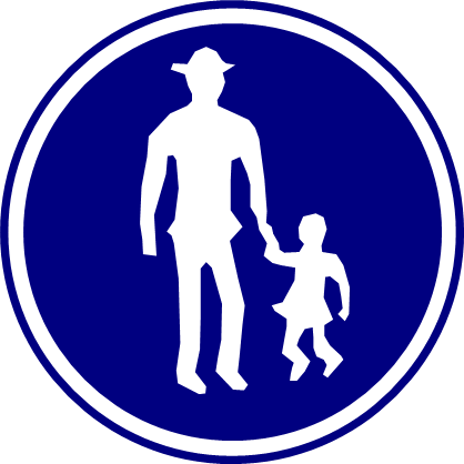 歩行者専用の標識のイラスト画像
