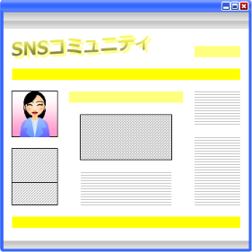 SNSサイトのイラスト画像