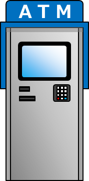 銀行ATMのイラスト画像