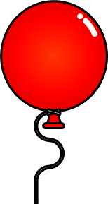 赤い風船のイラスト画像