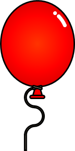 赤い風船のイラスト画像