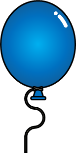 青い風船のイラスト画像
